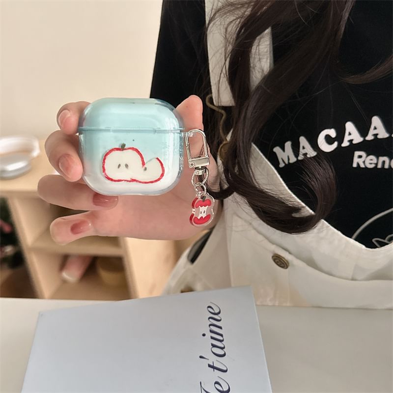 Set: Apple Print AirPods / Pro Earphone Case Skin + Charm