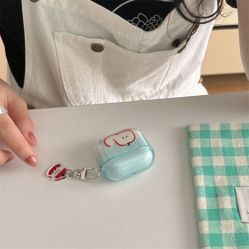 Set: Apple Print AirPods / Pro Earphone Case Skin + Charm