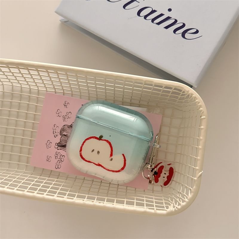 Set: Apple Print AirPods / Pro Earphone Case Skin + Charm