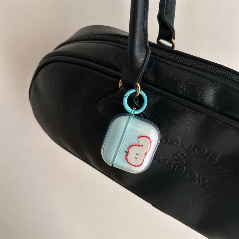 Set: Apple Print AirPods / Pro Earphone Case Skin + Charm