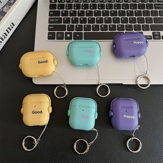 Set: Lettering AirPods / Pro Earphone Case Skin + Ring Hoop