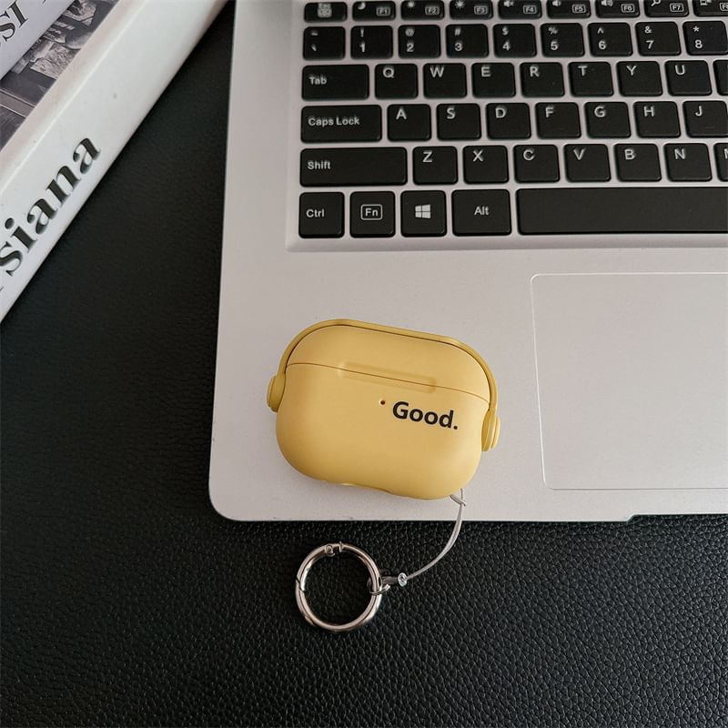 Set: Lettering AirPods / Pro Earphone Case Skin + Ring Hoop