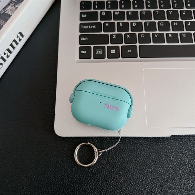 Set: Lettering AirPods / Pro Earphone Case Skin + Ring Hoop