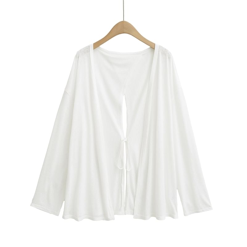 V-Neck Open Front Cardigan
