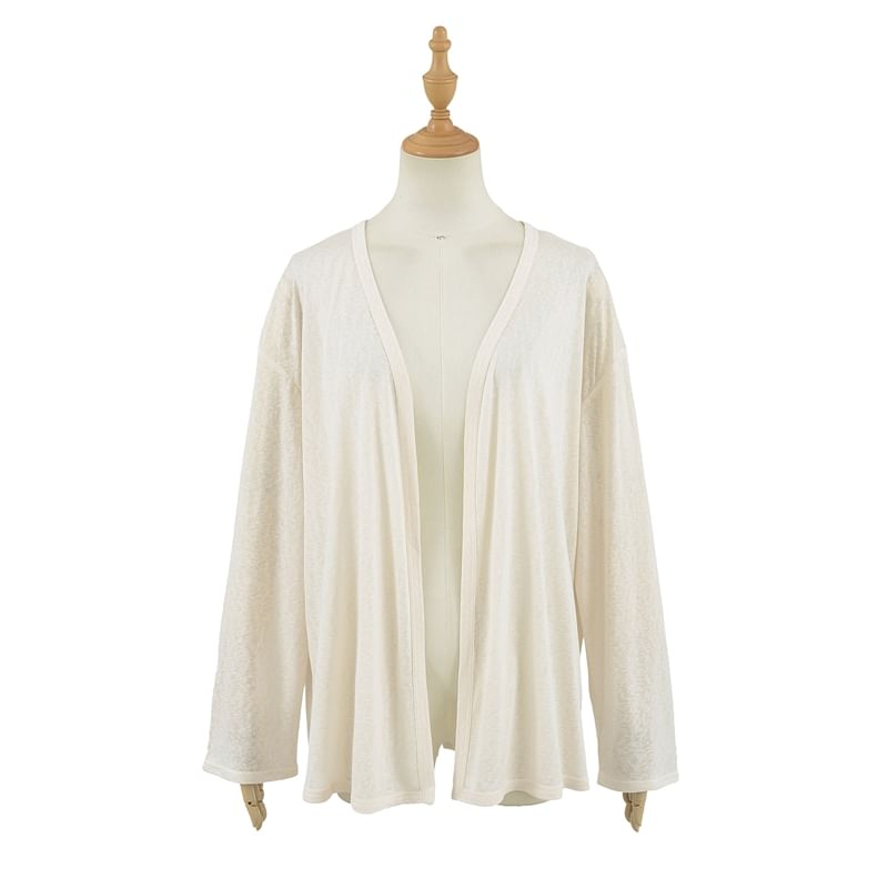 V-Neck Open Front Cardigan