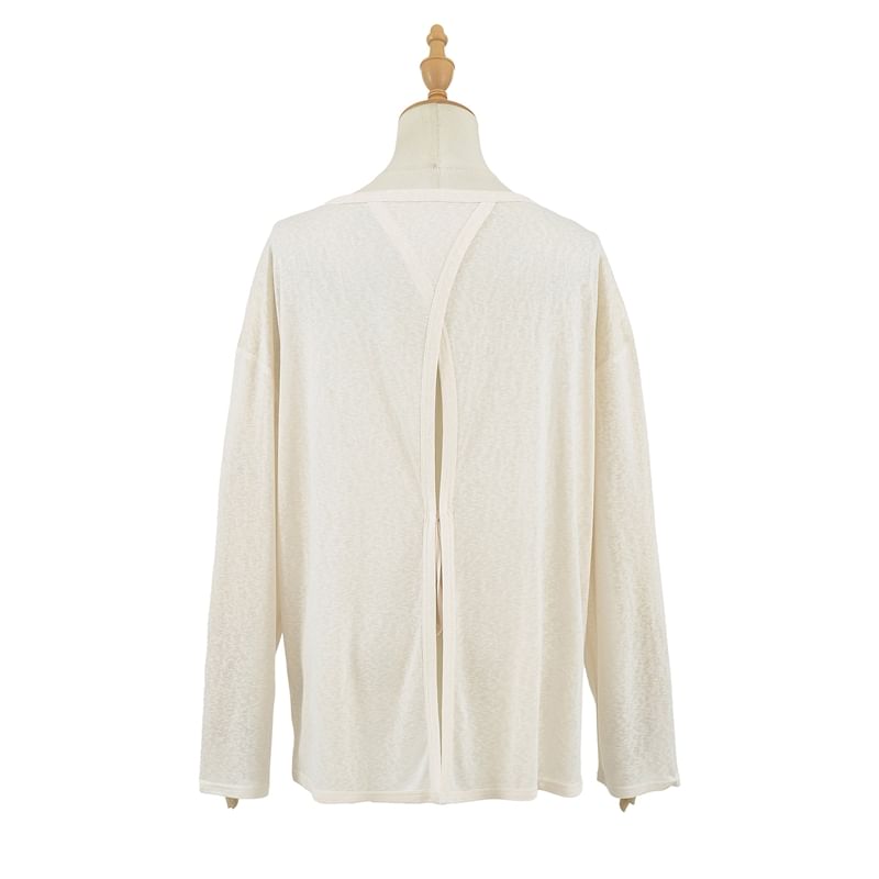 V-Neck Open Front Cardigan
