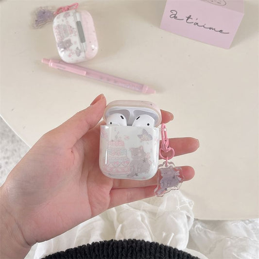 Cat Cake Apple AirPods / Pro Earphone Case Skin with Charm