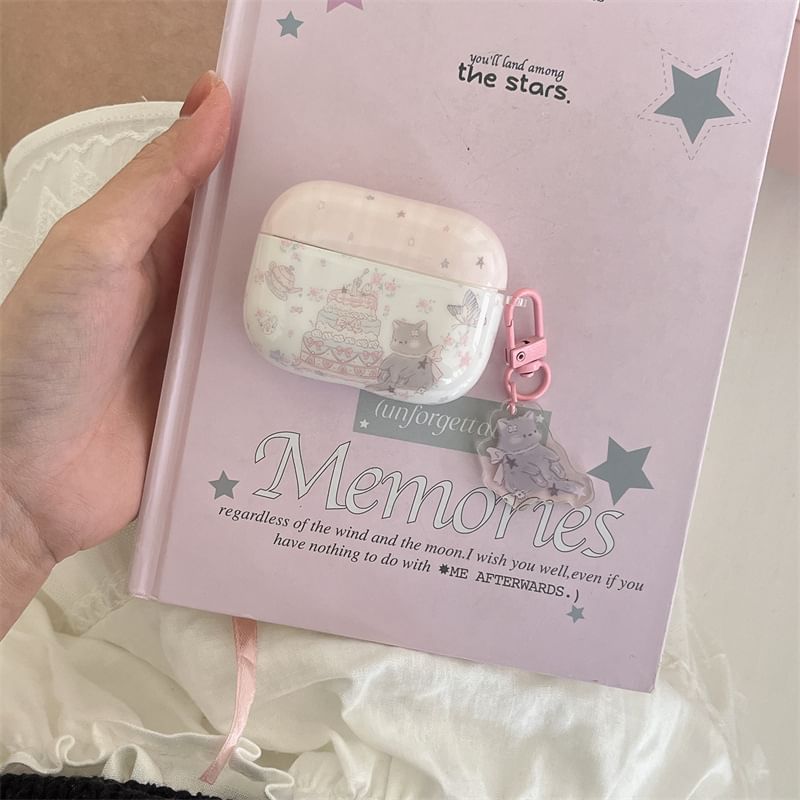 Cat Cake Apple AirPods / Pro Earphone Case Skin with Charm