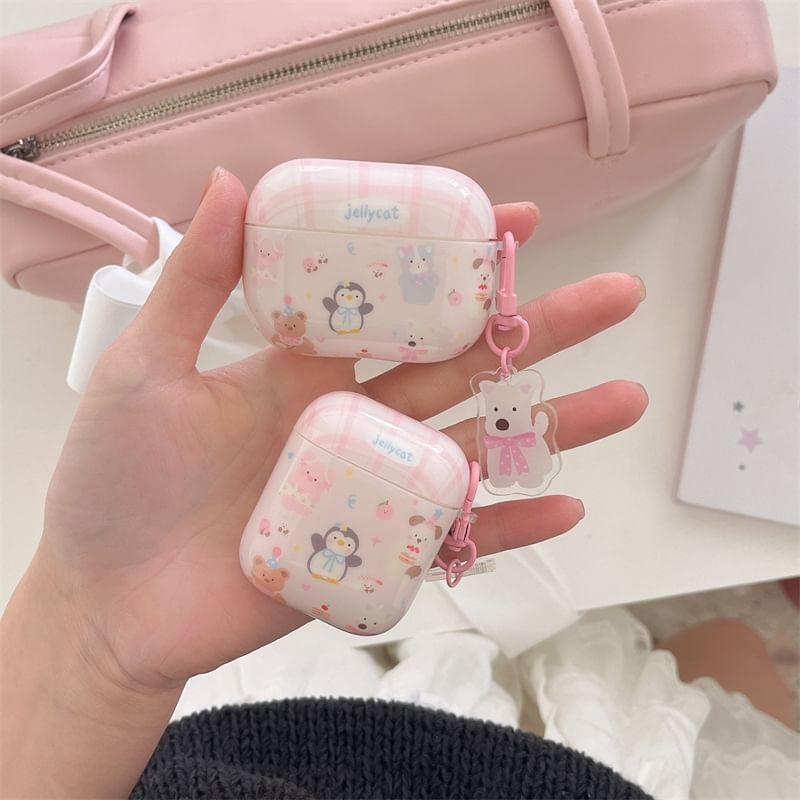 Apple Earphone / Skin Plaid with Animal AirPods Case Pro Charm