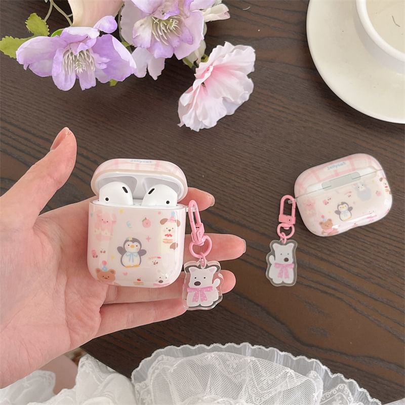 Animal Plaid Apple AirPods / Pro Earphone Case Skin with Charm