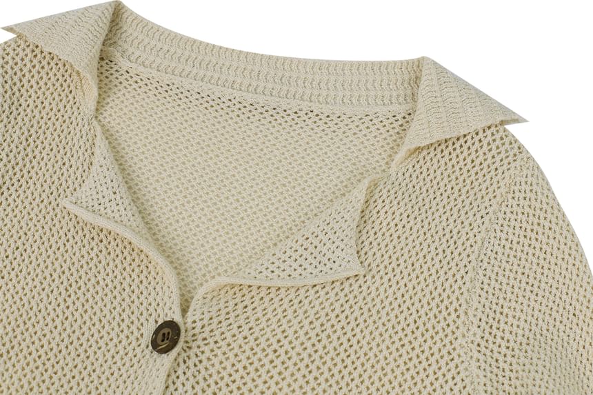 Hooded V-Neck Button Cropped Cardigan