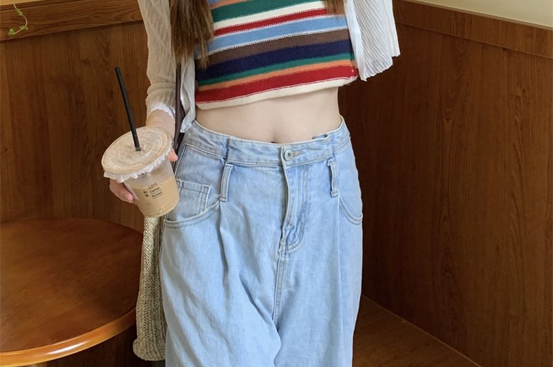 Striped Knit Camisole / Cardigan