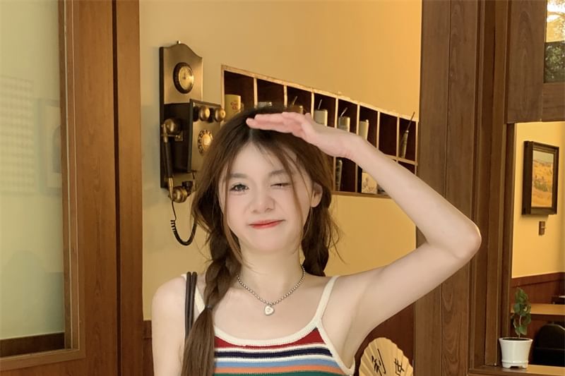 Striped Knit Camisole / Cardigan