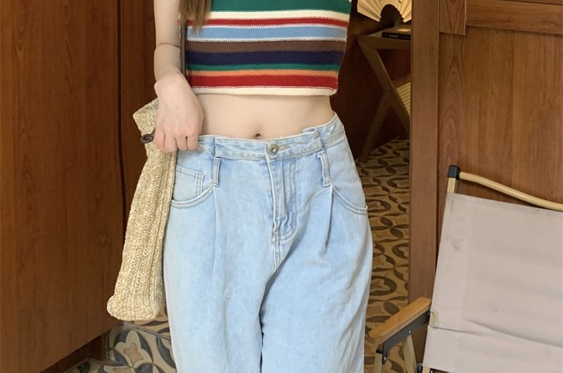 Striped Knit Camisole / Cardigan