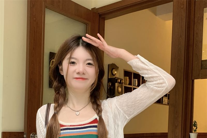 Striped Knit Camisole / Cardigan