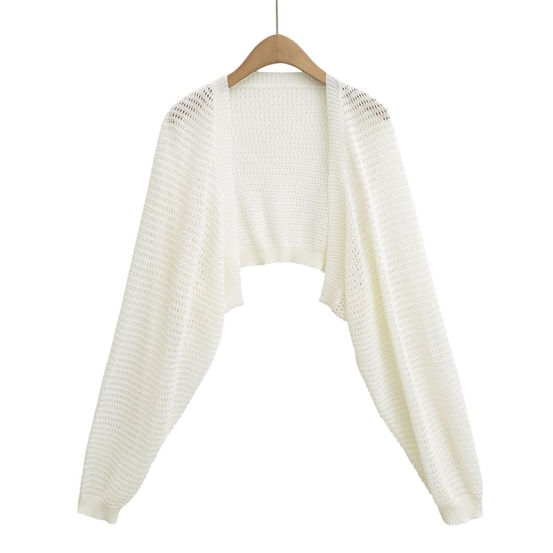 Pointelle Crop Cardigan