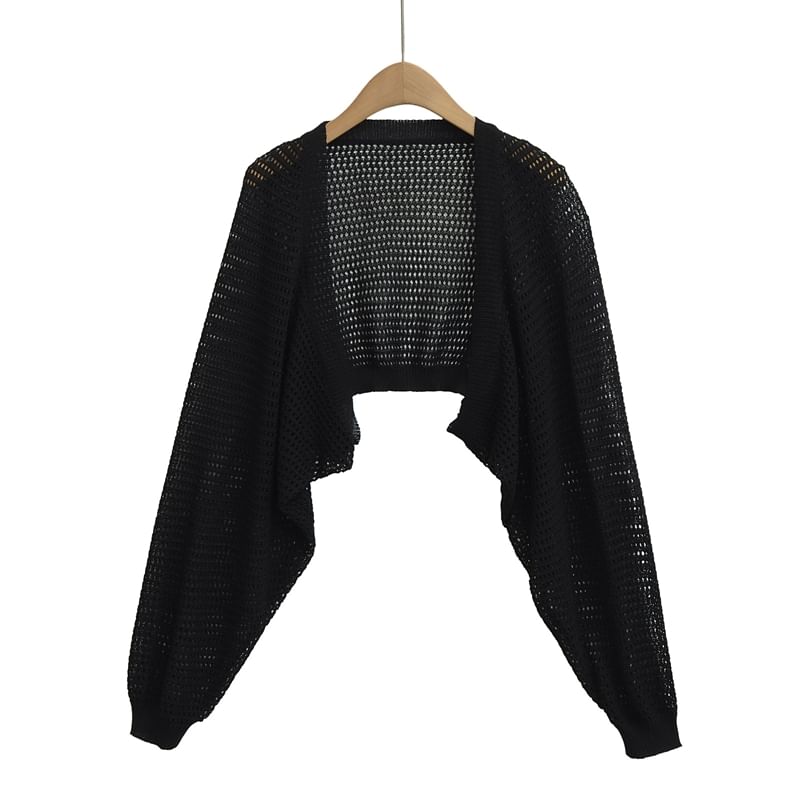 Pointelle Crop Cardigan