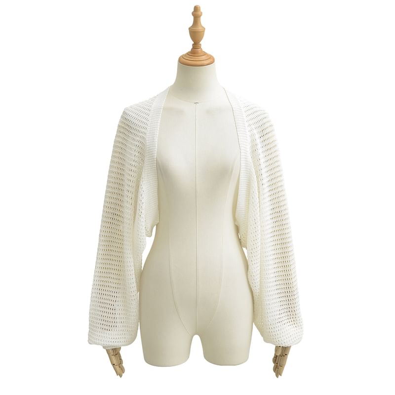 Pointelle Crop Cardigan
