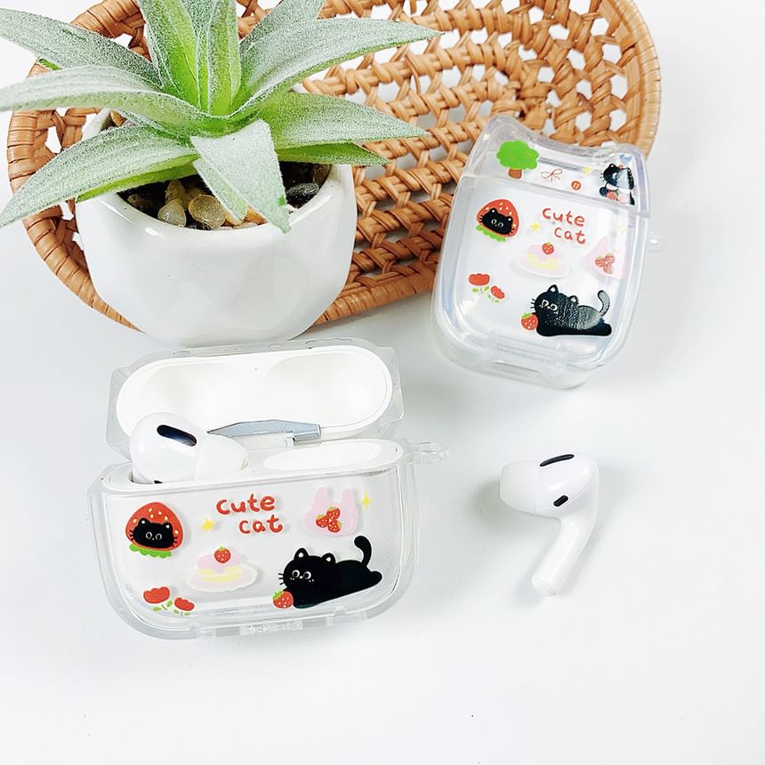 Strawberry Cat Apple AirPods / Pro Earphone Case Skin