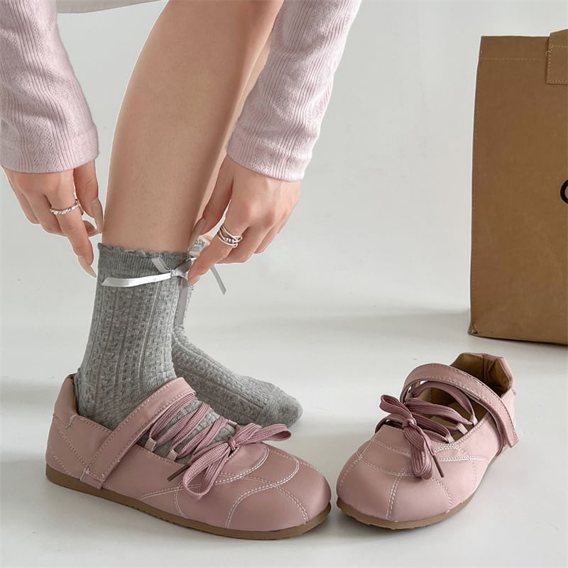 Lace-Up Adhesive Strap Flats