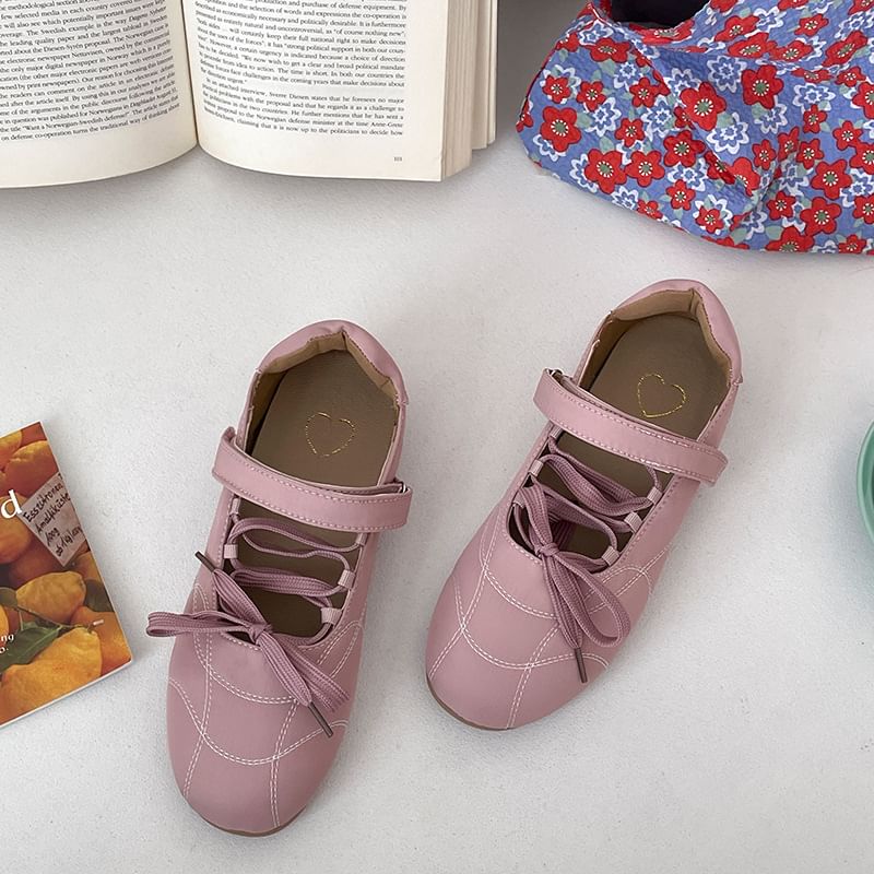 Lace-Up Adhesive Strap Flats