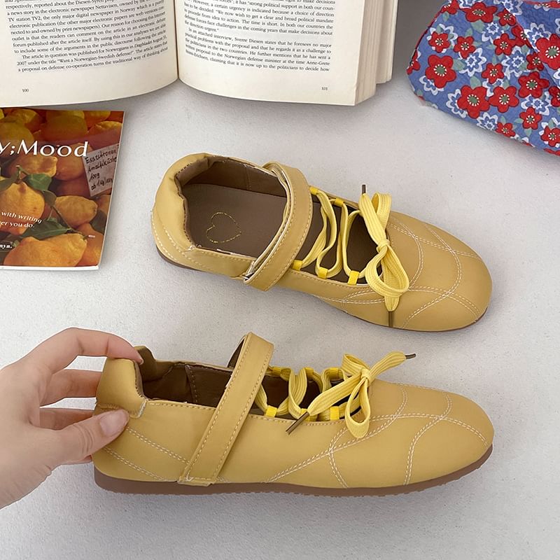 Lace-Up Adhesive Strap Flats