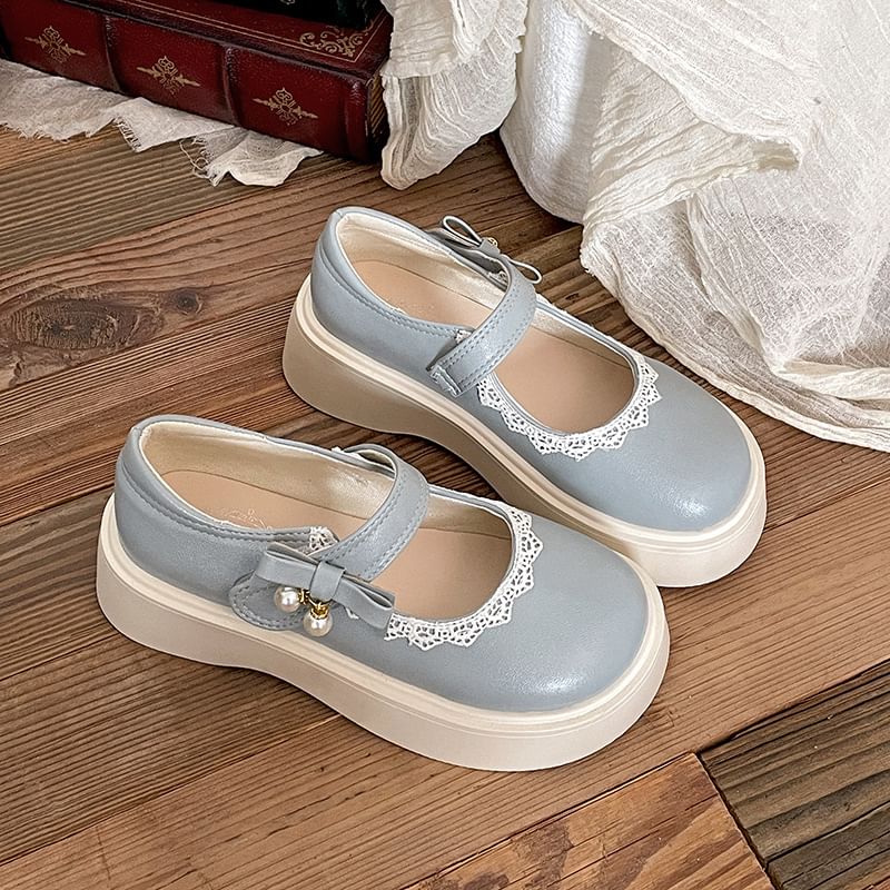Plain Platform Mary Jane Shoes