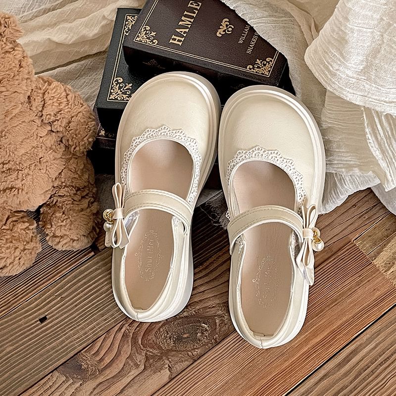 Plain Platform Mary Jane Shoes