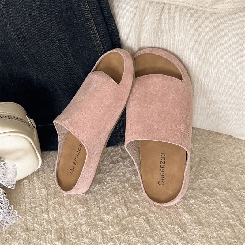 Faux Leather Slide Sandals