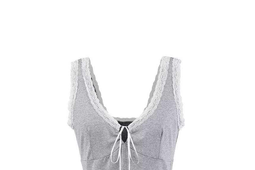 Lace Trim V-Neck Tank Top