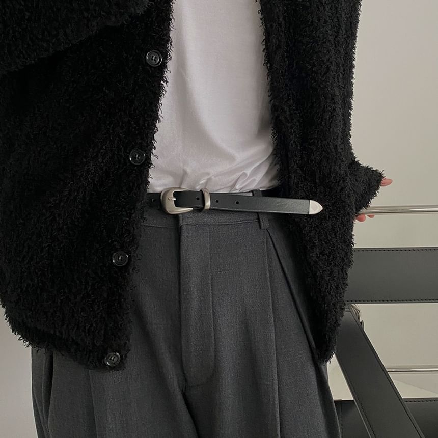 Faux Leather Buckled Belt