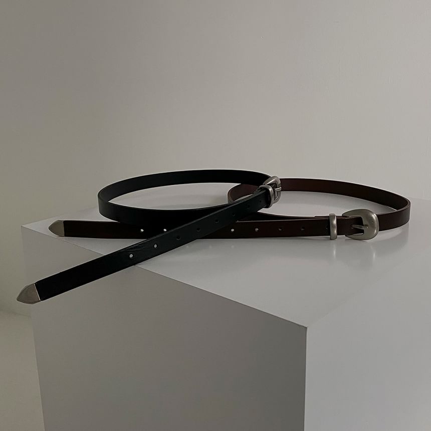 Faux Leather Buckled Belt