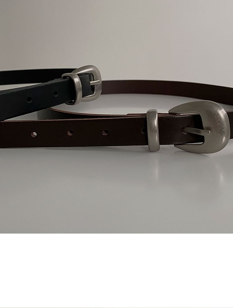 Faux Leather Buckled Belt