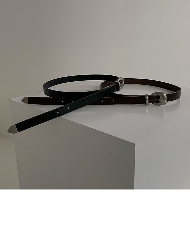 Faux Leather Buckled Belt