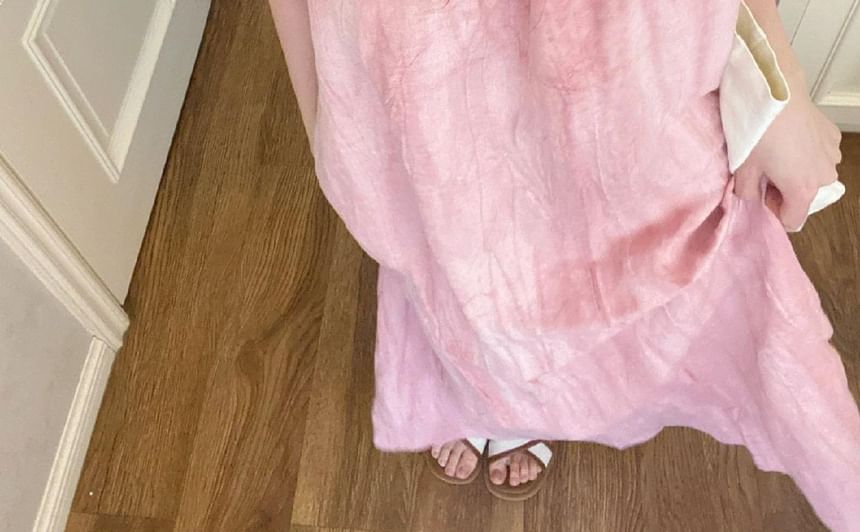 Spaghetti Strap Tie Dye Maxi A-Line Dress