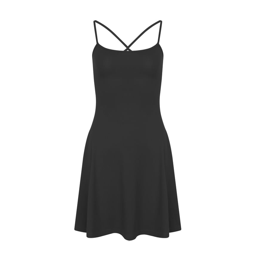 Spaghetti Strap Plain Mini A-Line Dress