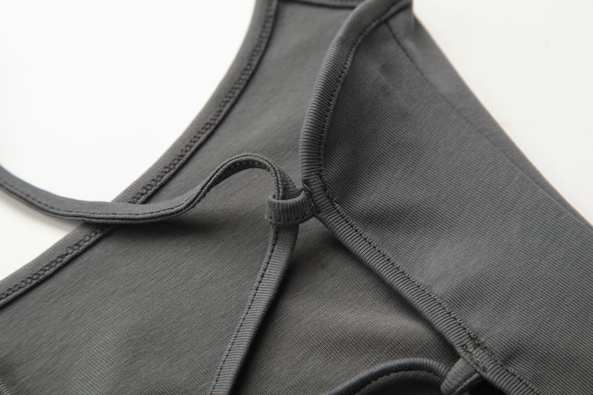 Spaghetti Strap Plain Mini A-Line Dress