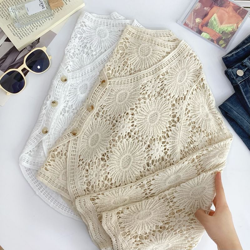 V-Neck Crochet Cardigan