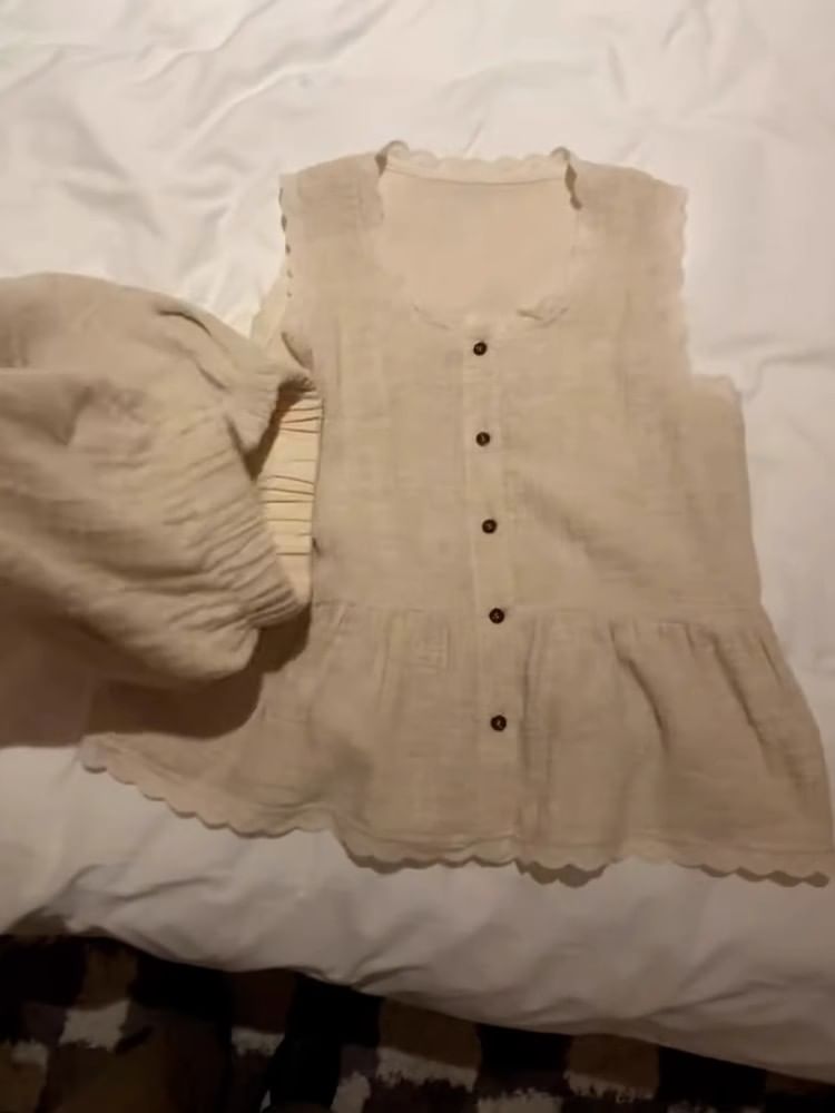 Pajama Set: Lace Trim Cami and Elastic Shorts
