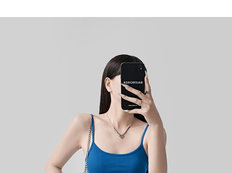 Spaghetti Strap Scoop Neck Plain Tie Waist Midi A-Line Dress