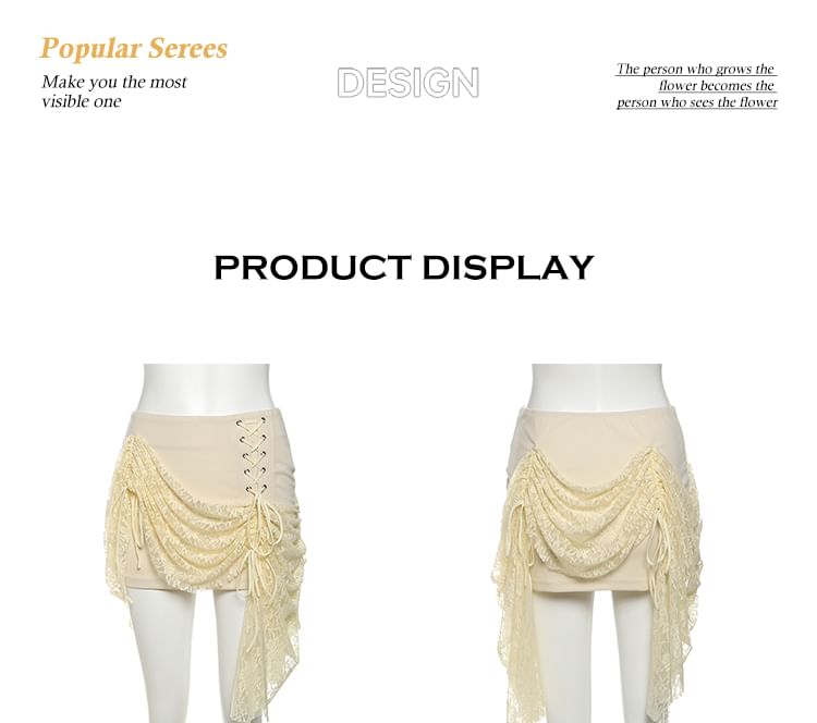 Lace Panel Tube Top and Mini Pencil Skirt Set