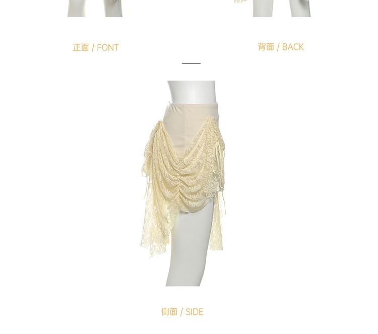 Lace Panel Tube Top and Mini Pencil Skirt Set