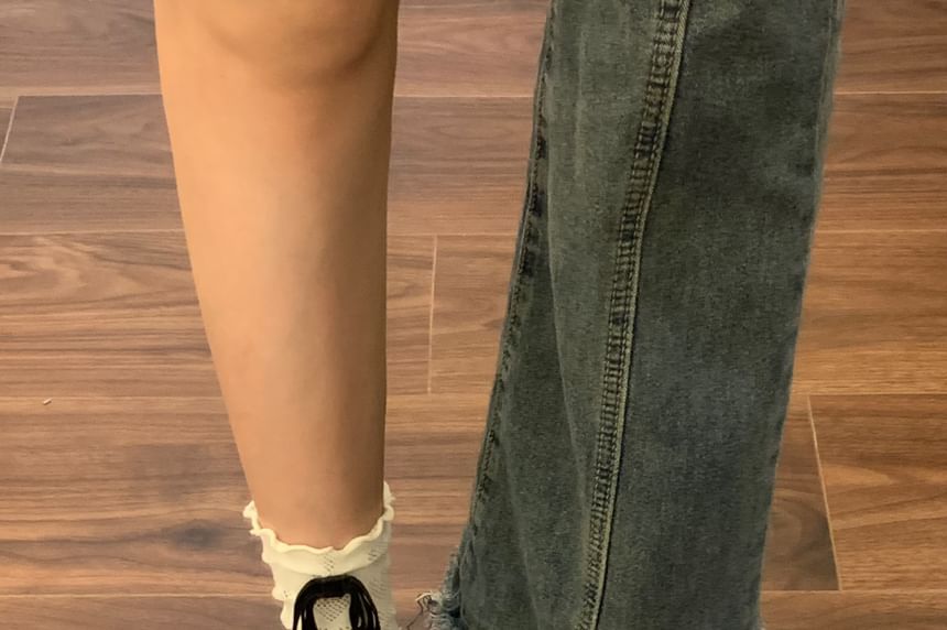 Lace Ruffle Mary Jane Shoes