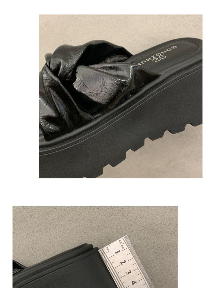 Twisted Platform Slide Sandals