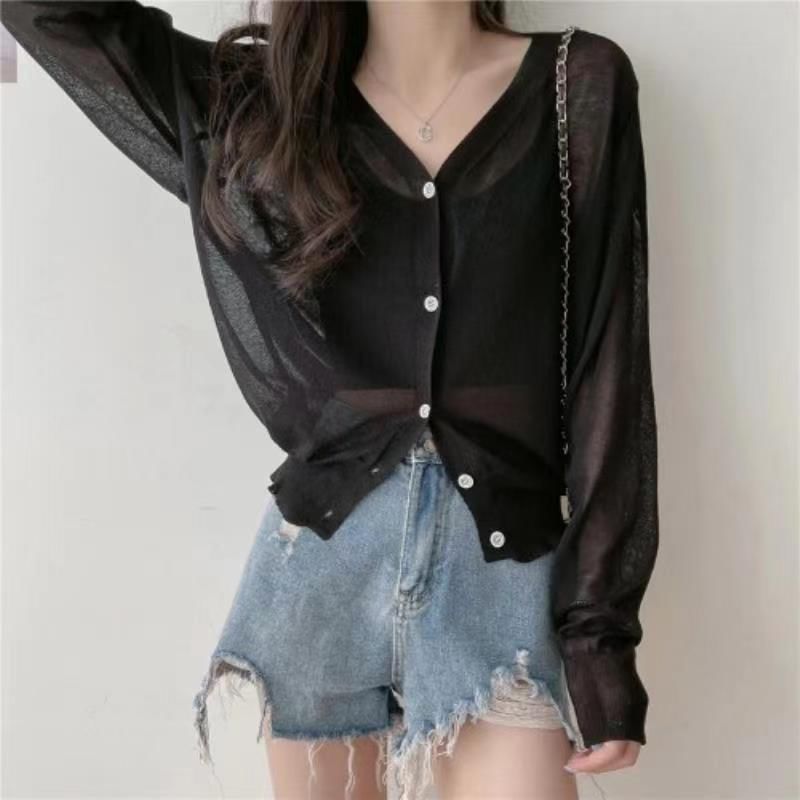 V-Neck Sheer Cardigan