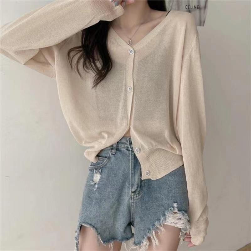 V-Neck Sheer Cardigan