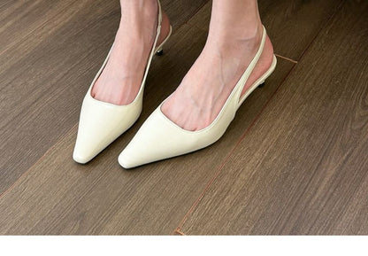 Toe Slingback Kitten Pointed Mules Heel