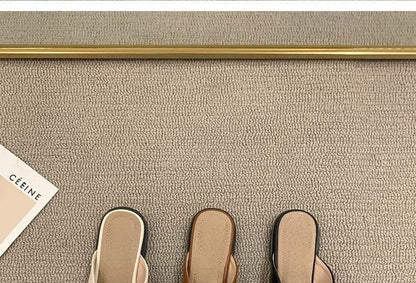 Square Cross Criss Toe Mules