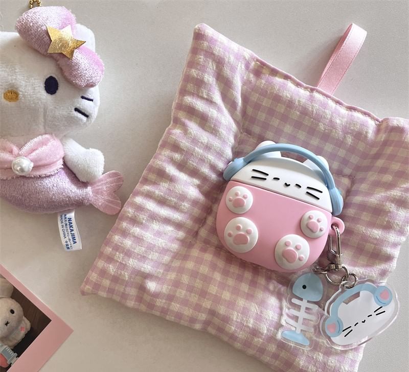 Cat Apple AirPods / Pro Earphone Case Skin with Charm