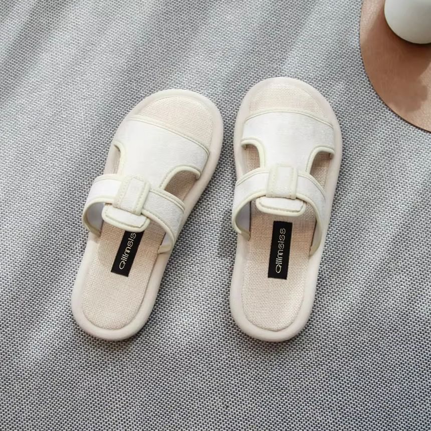 Plain Cutout Slide Sandals